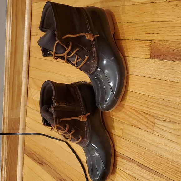 Sperry Saltwater Duck Boots Brown Leather W7 - Picture 2 of 3